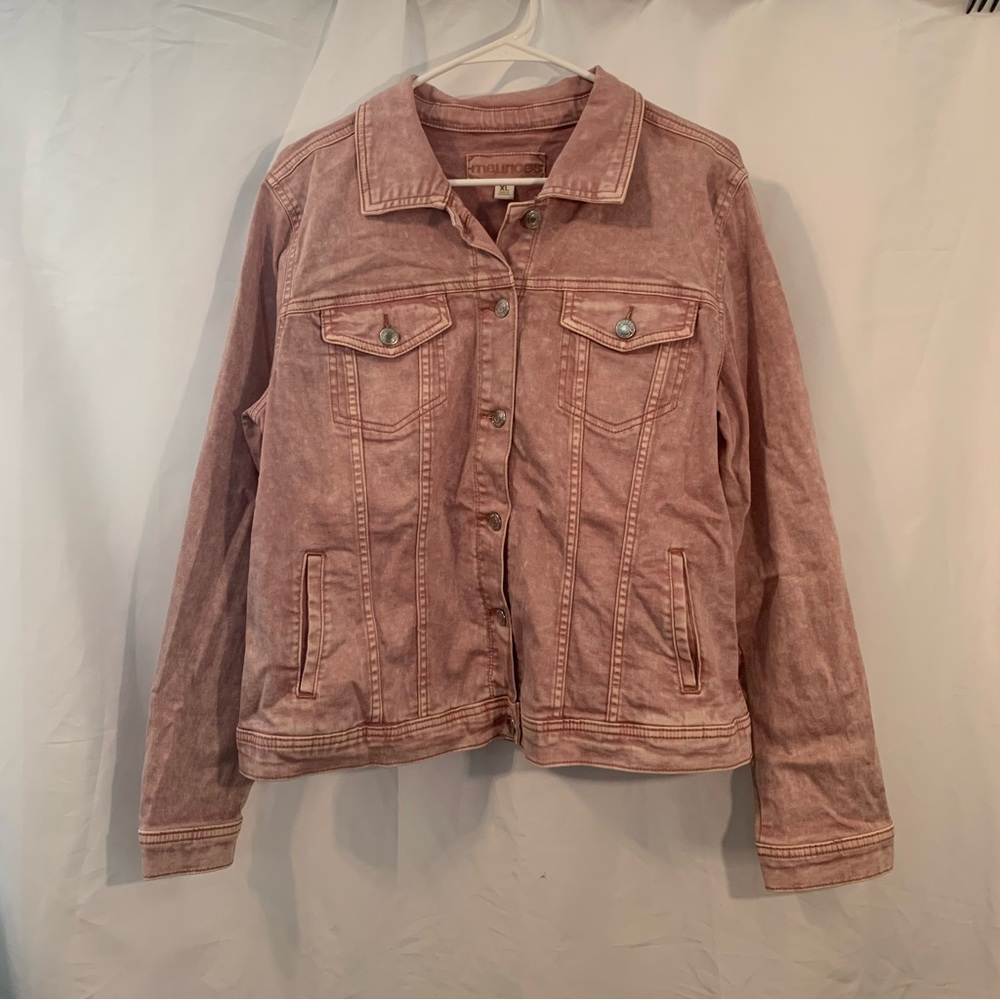 Maurice’s Women’s Pink Acid Wash Jean Jacket Size XL